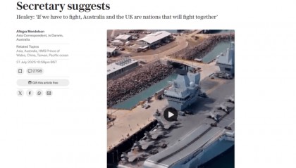 外媒：英國防大臣稱臺海若爆發(fā)沖突 英國或介入“戰(zhàn)斗”