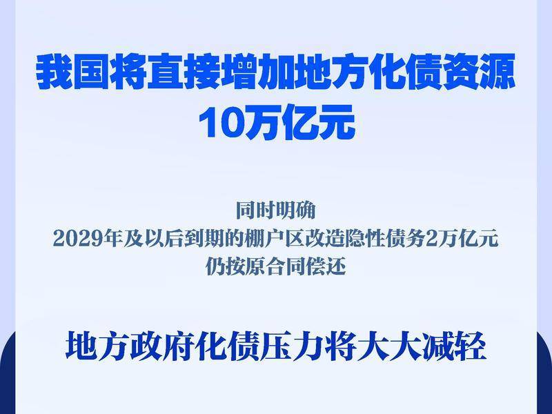 新華社權(quán)威快報(bào)|直接安排10萬億元！地方政府化債壓力將大大減輕