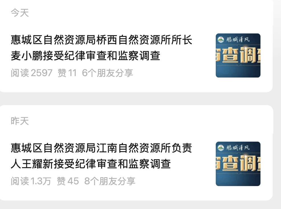 連續(xù)兩天，惠州一地一所長、一所負(fù)責(zé)人被查！