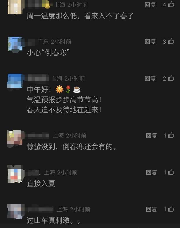 上海人，再堅持兩天就能脫棉襖了！最高直沖23℃！能順利入春嗎？