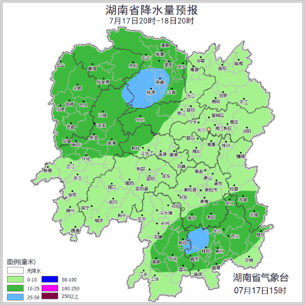 湖南天氣：最低氣溫25℃！中雨大雨+雷暴大風(fēng)！