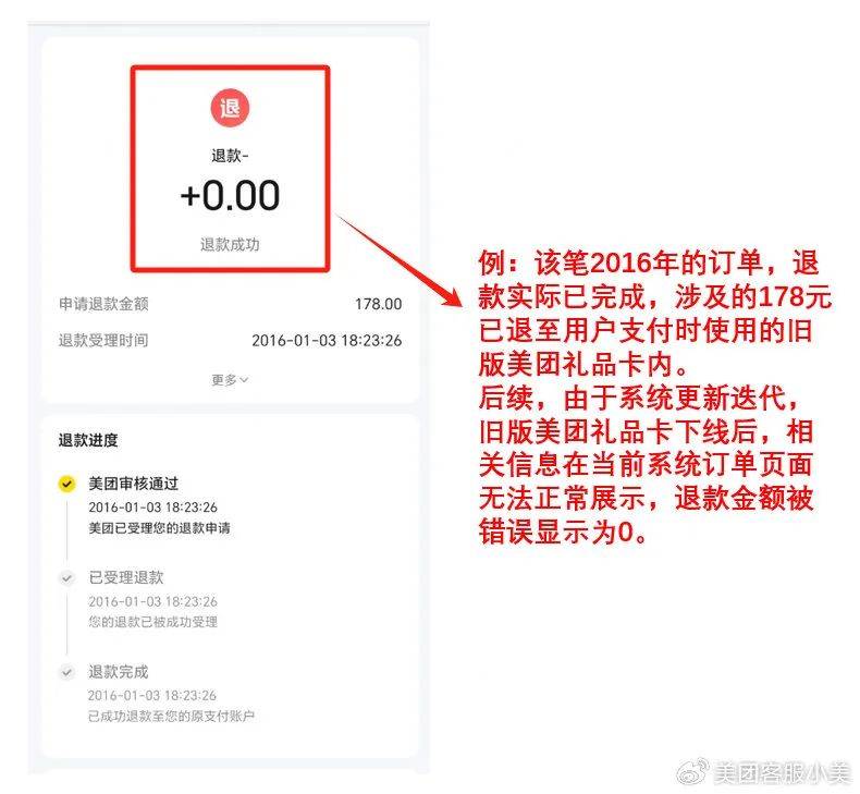 美團(tuán)客服回應(yīng)“退款未到賬”：已修復(fù)退款信息滯后問(wèn)題，將幫助用戶追溯每一筆擔(dān)心的訂單