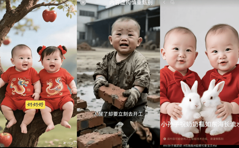 AI生成內(nèi)容新規(guī)實(shí)施后，月入過(guò)萬(wàn)的假“孫子”們?cè)萎吢?></p>
<p>抖音上線(xiàn)兩項(xiàng)核心功能 ，一是AI內(nèi)容標(biāo)識(shí)工具，協(xié)助創(chuàng)作者主動(dòng)標(biāo)注；二是AI內(nèi)容元數(shù)據(jù)標(biāo)識(shí)讀寫(xiě)功能，可識(shí)別并記錄內(nèi)容的AI生成屬性。</p>
<p>B站推出AI生成內(nèi)容標(biāo)識(shí)功能，對(duì)未主動(dòng)聲明的AI內(nèi)容，將依據(jù)法律法規(guī)及社區(qū)規(guī)則補(bǔ)充添加標(biāo)識(shí)。</p>
<p>微博對(duì)系統(tǒng)識(shí)別到的AI生成內(nèi)容，將自動(dòng)添加顯式標(biāo)識(shí)與隱式標(biāo)識(shí)，確保內(nèi)容“身份透明”。</p>
<p>新規(guī)實(shí)施后，記者發(fā)現(xiàn)各平臺(tái)對(duì)AI內(nèi)容的提示有了顯著的加強(qiáng)，對(duì)以AI內(nèi)容起號(hào)的創(chuàng)作者來(lái)說(shuō)也產(chǎn)生了一定影響。</p>
                			    
			</div>
			<div   id=